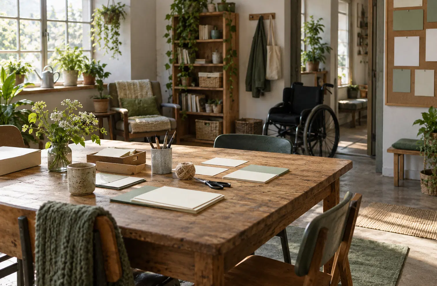 Illustration of care service businesses and their working space